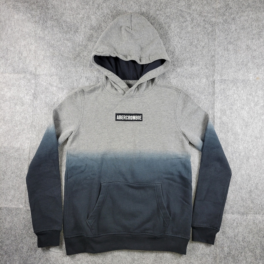 Abercrombie & Fitch Kids Gray Navy Ombre Pullover Hoodie Boys Size 13/14